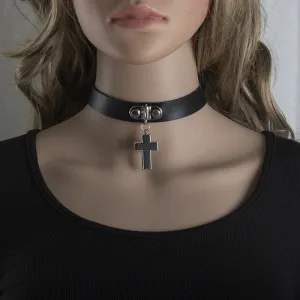 Marigold Grimheath - Gothic Leather Choker by The Nevermore