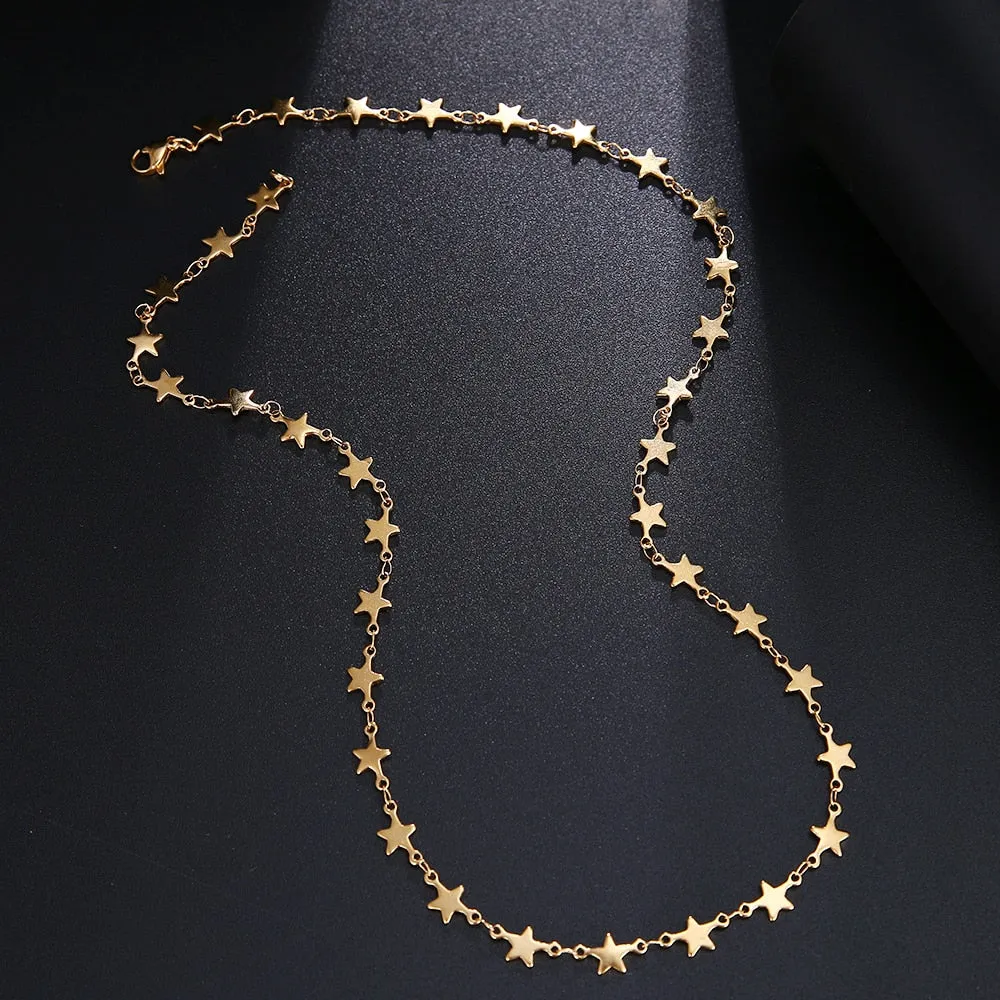 Minimalist Dainty Stainless Steel Gold Chain Necklace Unisex