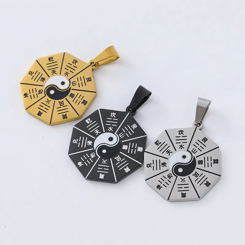 Minimalist Round Cartoon Stainless Steel Electroplating Pendants