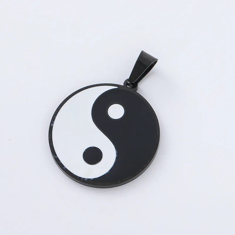 Minimalist Round Cartoon Stainless Steel Electroplating Pendants
