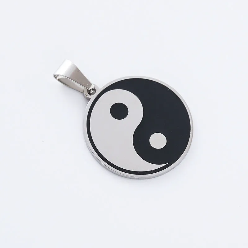 Minimalist Round Cartoon Stainless Steel Electroplating Pendants