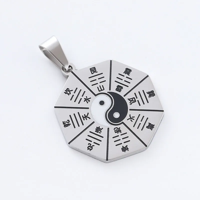 Minimalist Round Cartoon Stainless Steel Electroplating Pendants
