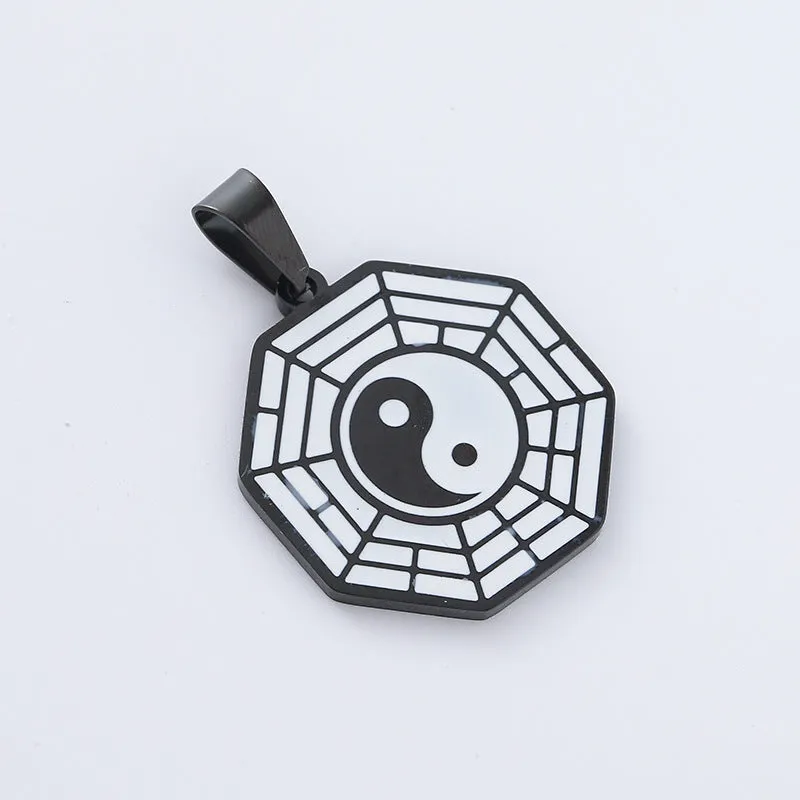 Minimalist Round Cartoon Stainless Steel Electroplating Pendants