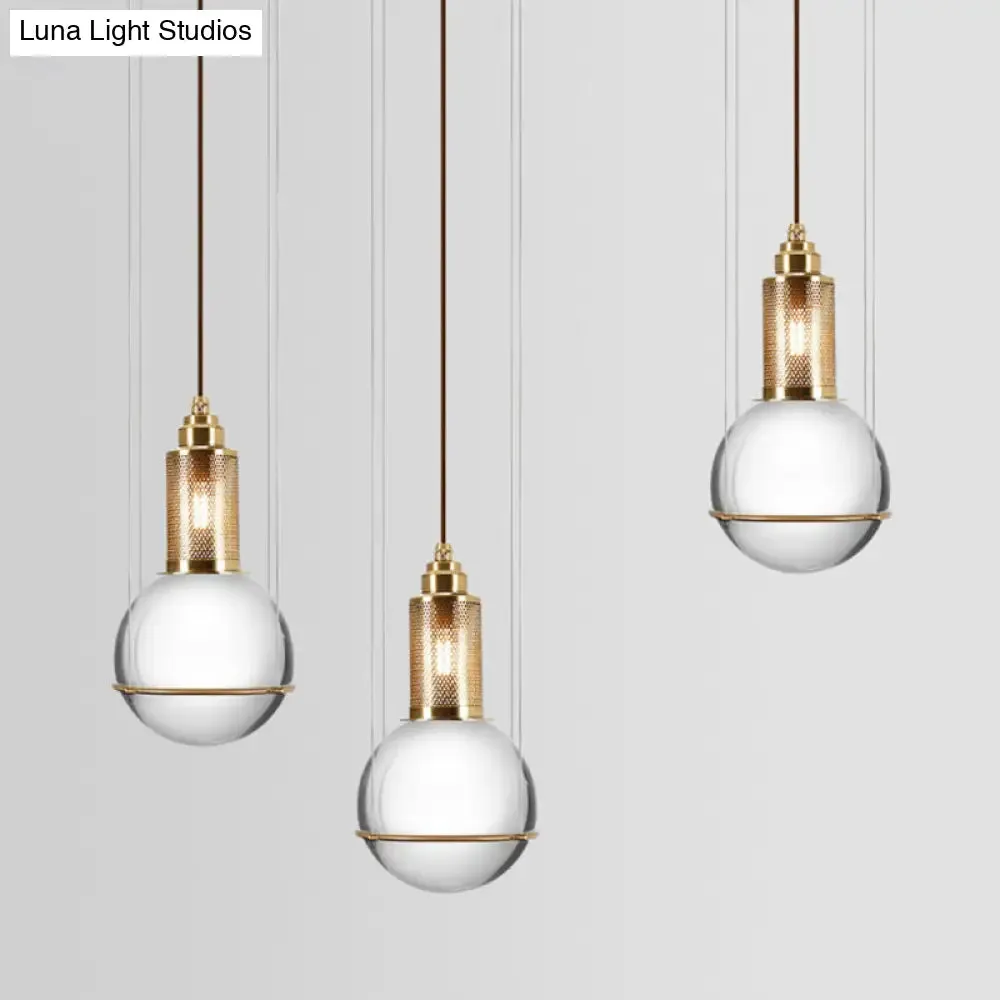 Modern Minimalist Crystal Pendant Light - Globe Shade for Living Room Hanging