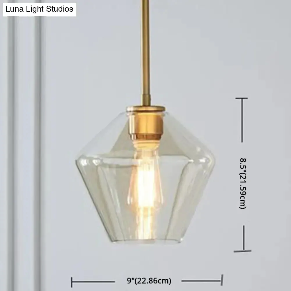 Modern Minimalist Glass Pendant Light - Stylish Dining Room Hanging Lamp