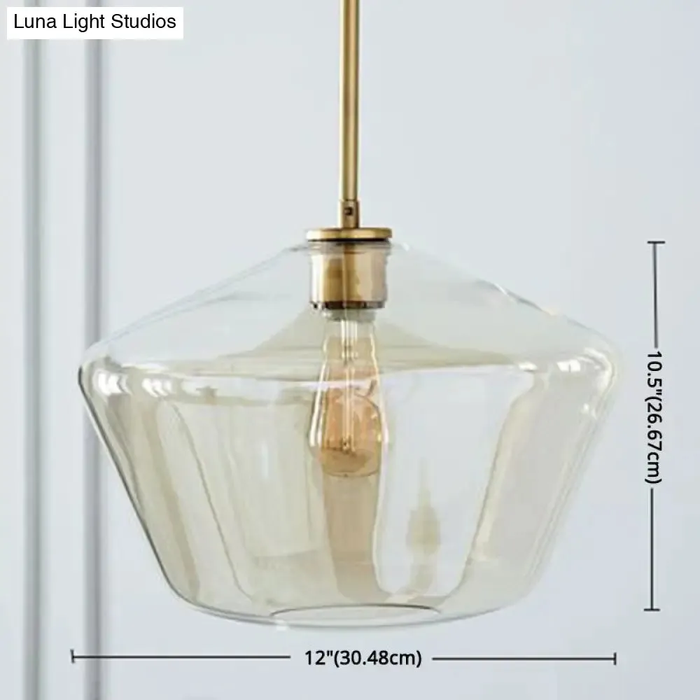 Modern Minimalist Glass Pendant Light - Stylish Dining Room Hanging Lamp