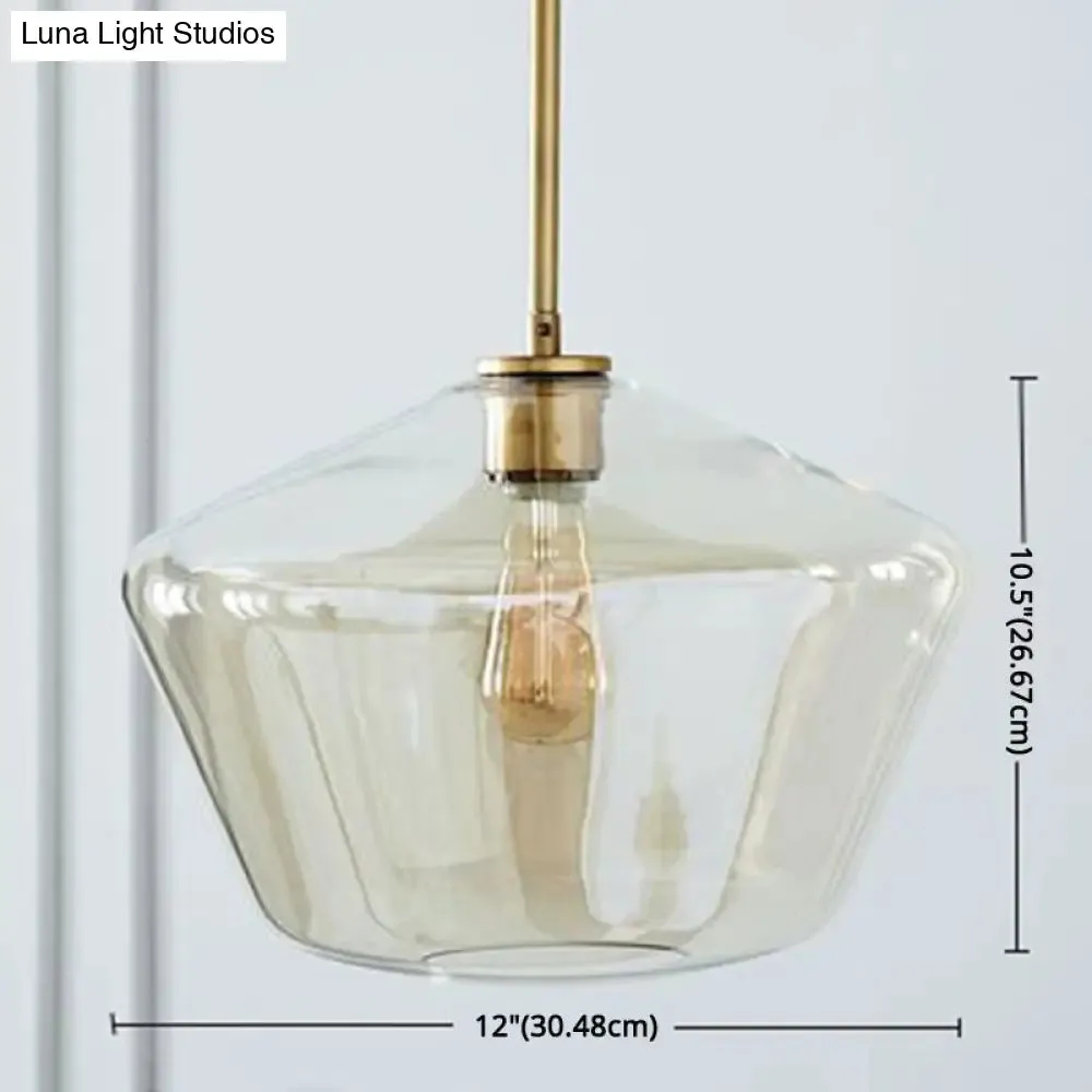 Modern Minimalist Glass Pendant Light - Stylish Dining Room Hanging Lamp