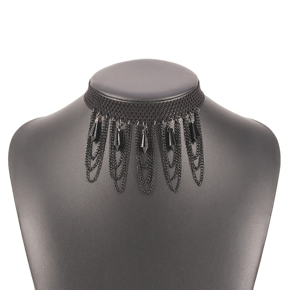 Morgana Celestino - Gothic Lace & Crystal Choker by The Nevermore
