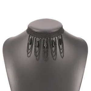 Morgana Celestino - Gothic Lace & Crystal Choker by The Nevermore