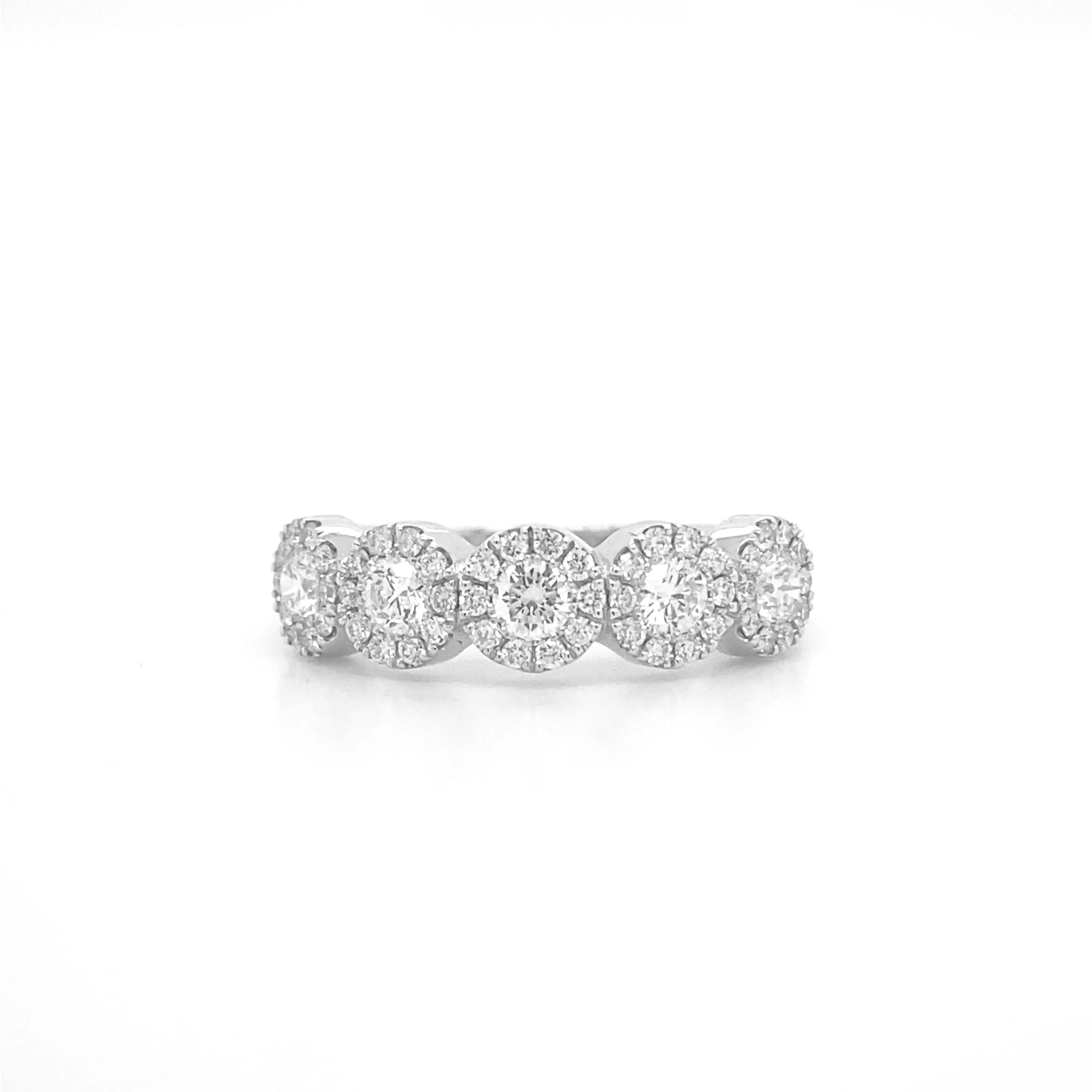 Multi Circle Diamond Ring White Gold R045N