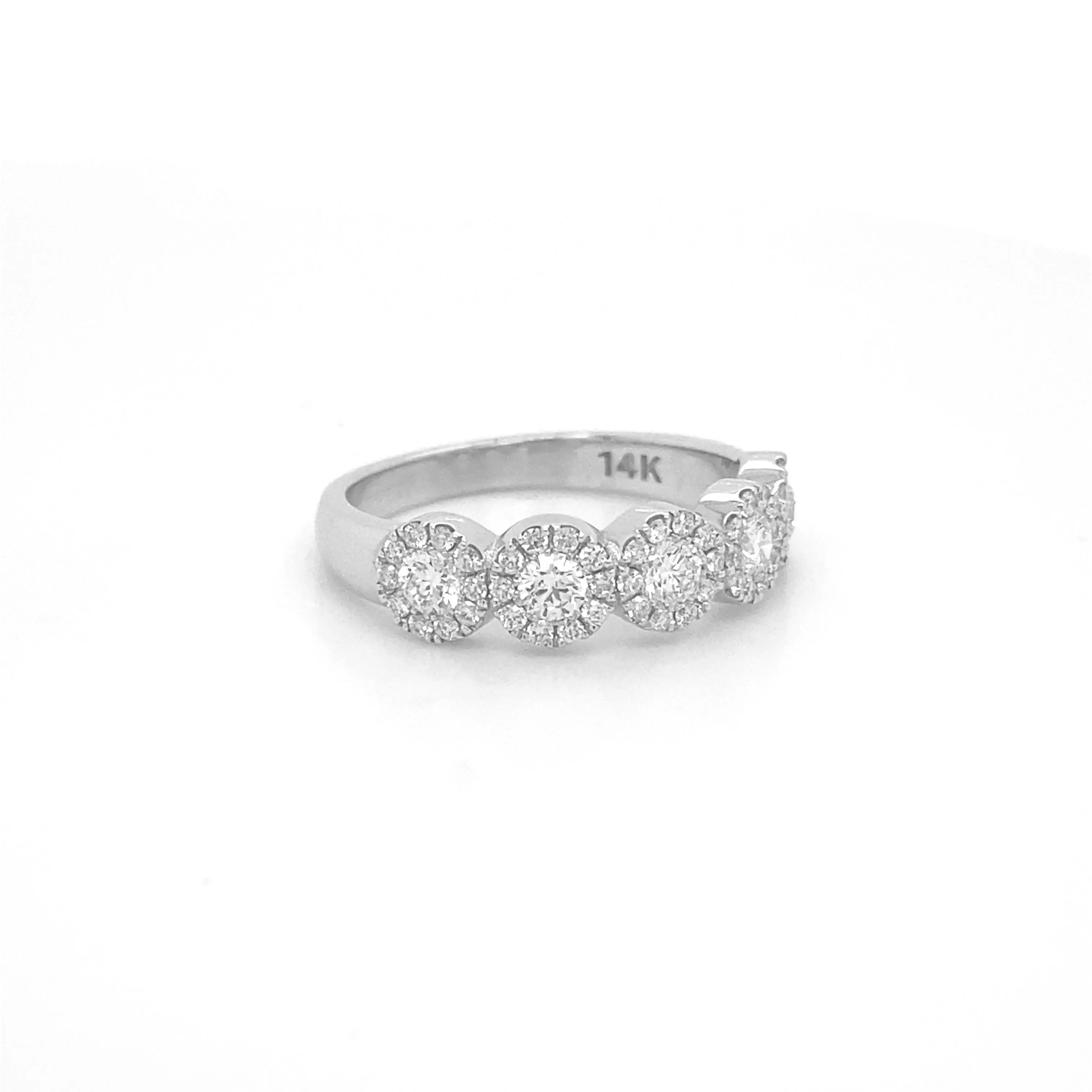 Multi Circle Diamond Ring White Gold R045N