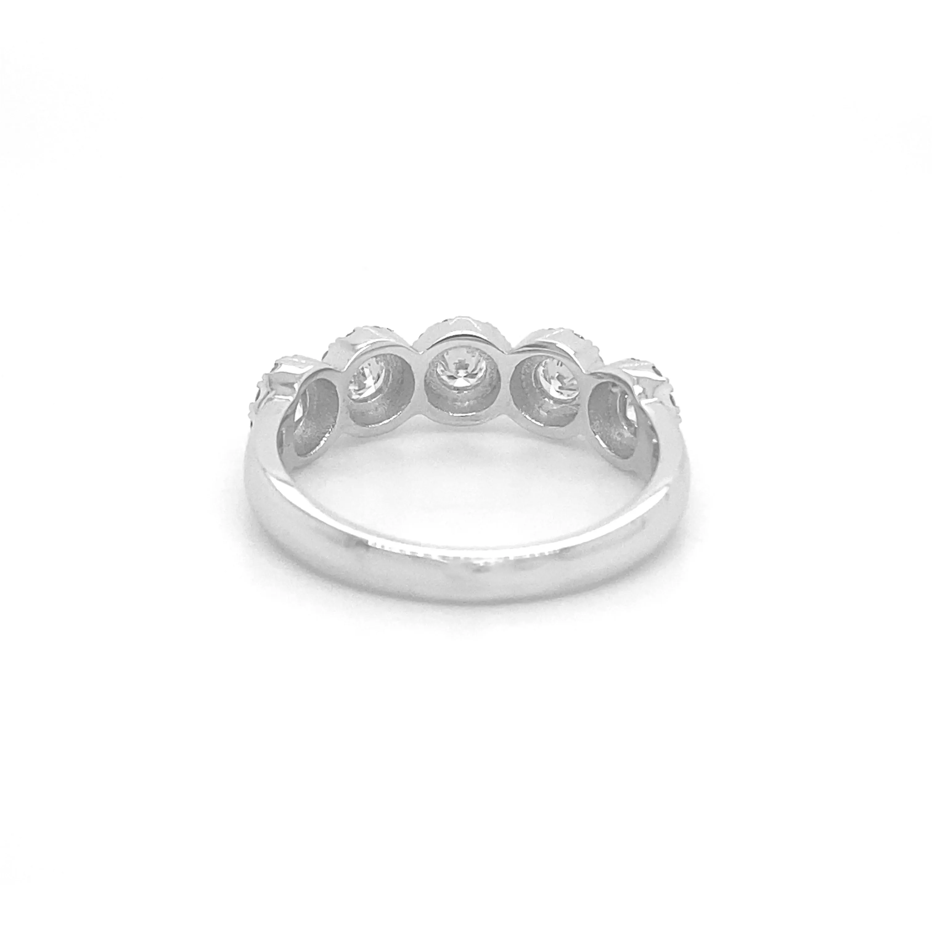 Multi Circle Diamond Ring White Gold R045N