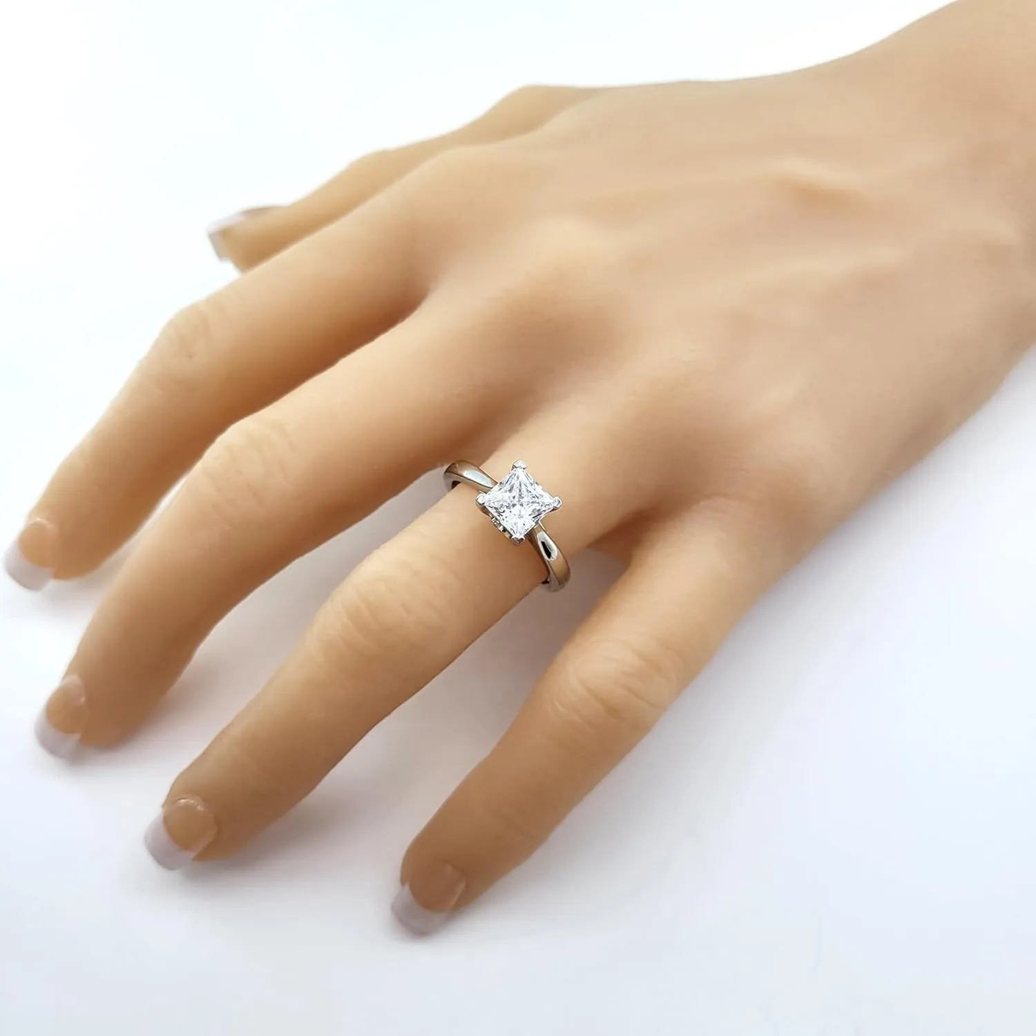NANA Jewels 1to4ct Simulated Diamond Engagement ring Round-Princess-Cushion-Asscher Solitaire Lucita Cz & Silver