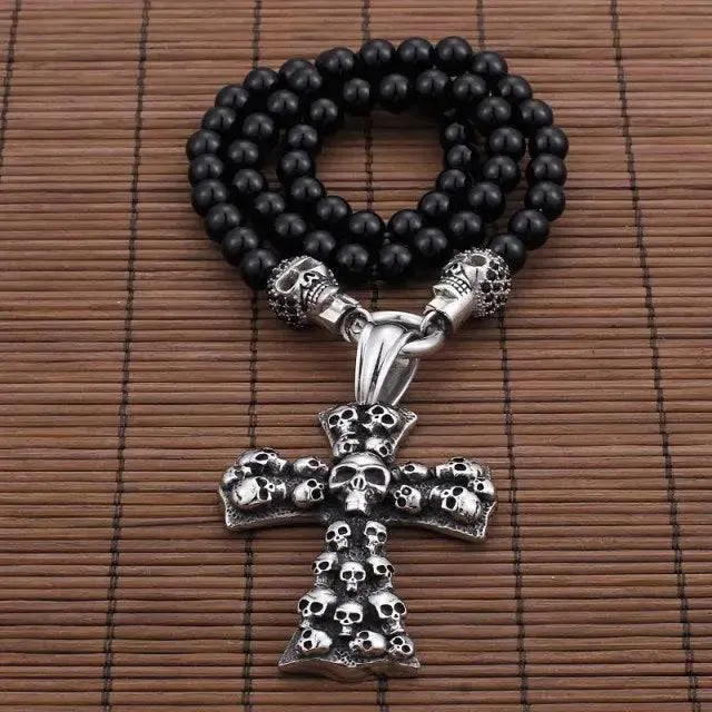 Necklaces Men Punk Stainless Steel Skull Pendant Statement Choker Jewelryi