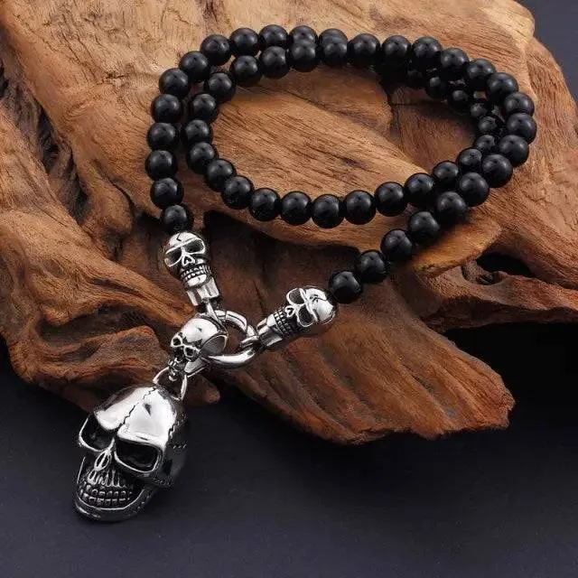 Necklaces Men Punk Stainless Steel Skull Pendant Statement Choker Jewelryi