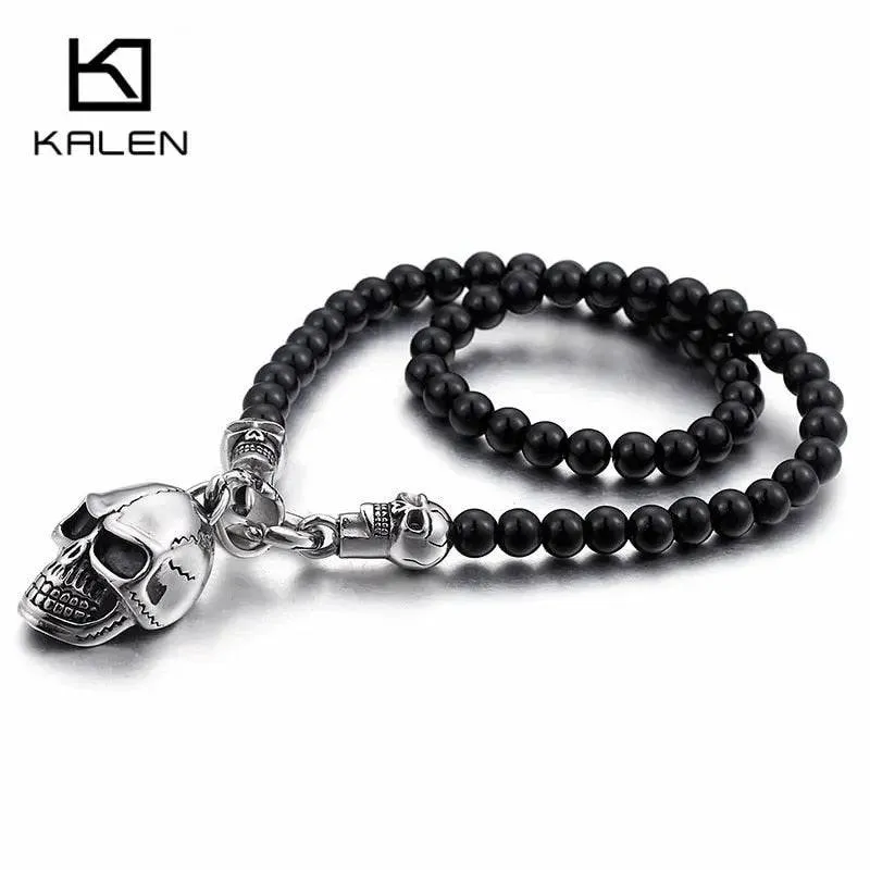 Necklaces Men Punk Stainless Steel Skull Pendant Statement Choker Jewelryi