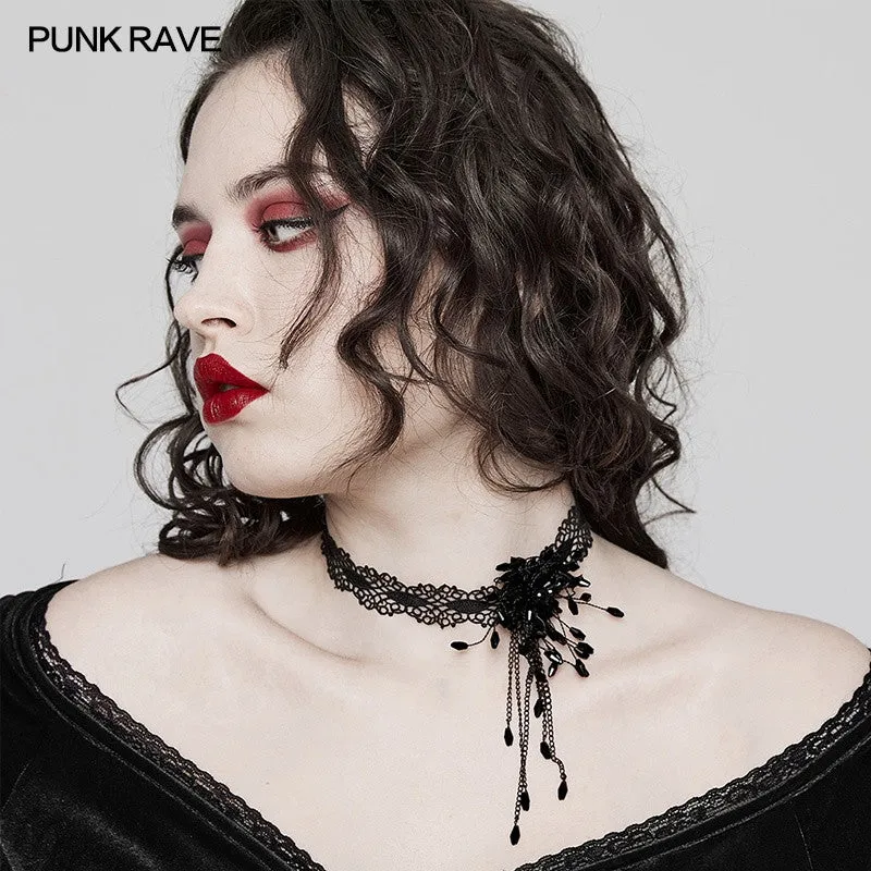 Occult Lace Choker - Black