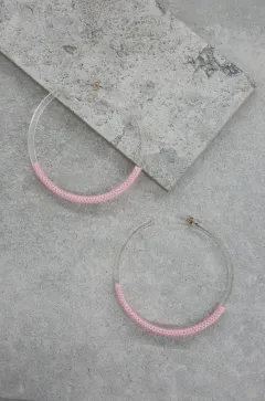 Pink Cloud Hoop Earrings