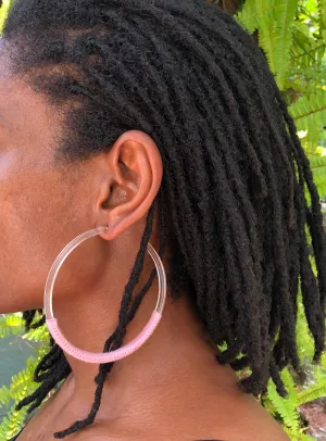 Pink Cloud Hoop Earrings