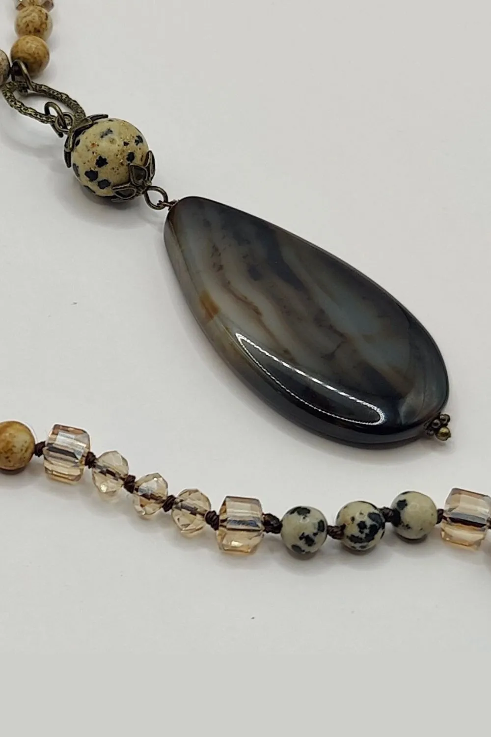 Polished Babe Crystal And Stone Bead Necklace
