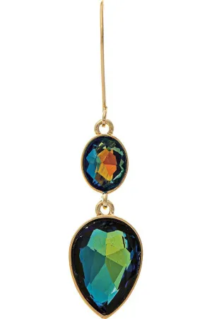 Rain Jewelry Gold Blue Glow Stone Drop Earring