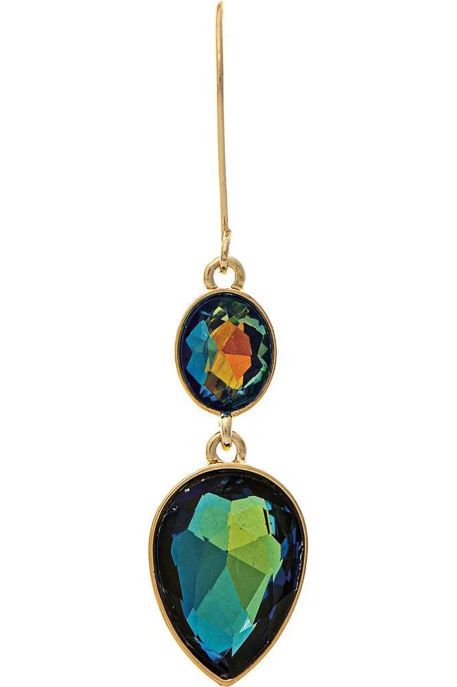 Rain Jewelry Gold Blue Glow Stone Drop Earring