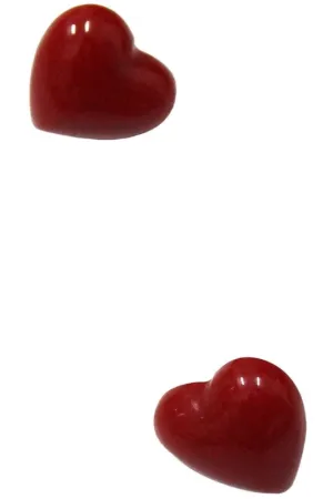 Red Heart Post Earrings