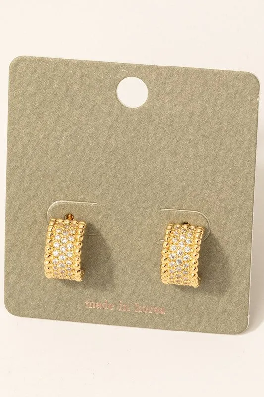 Reeva Rhinestone Hoop Earrings