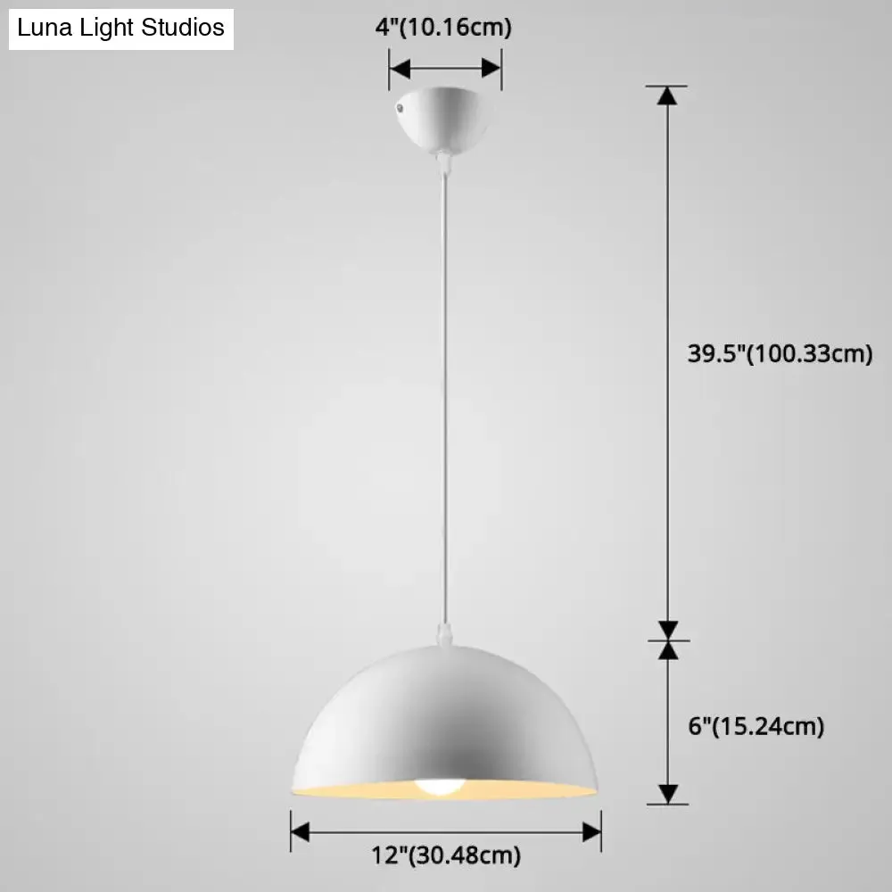 Ribbed Dome Metal Hanging Light - Nordic Minimalist Style Lamp for Restaurants