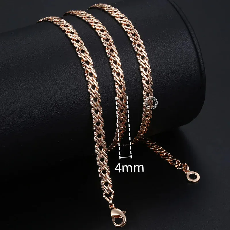 Rose Gold Color Venitian Curb Link Chain Necklace