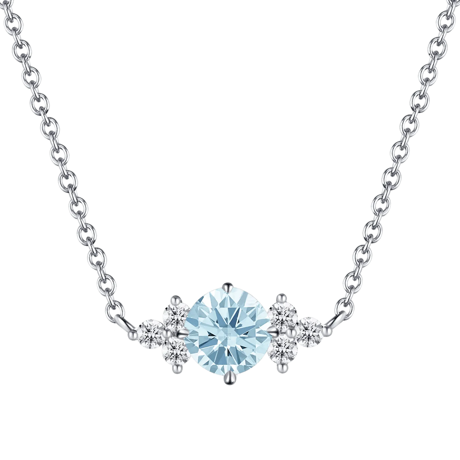 Round blue joy necklace