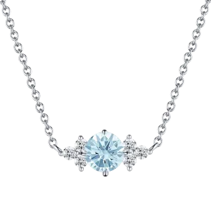 Round blue joy necklace