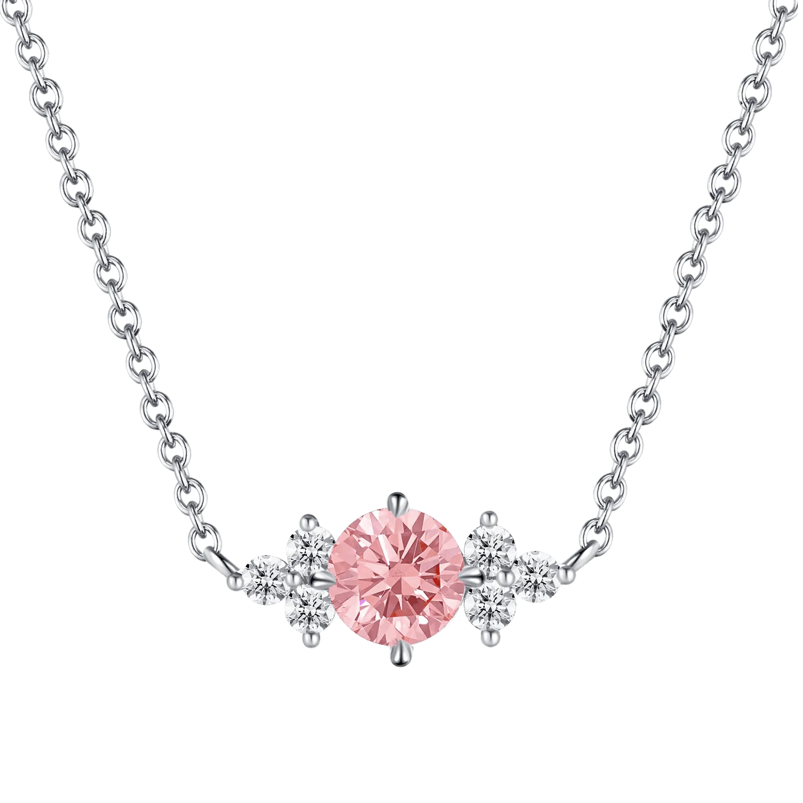 Round pink joy necklace