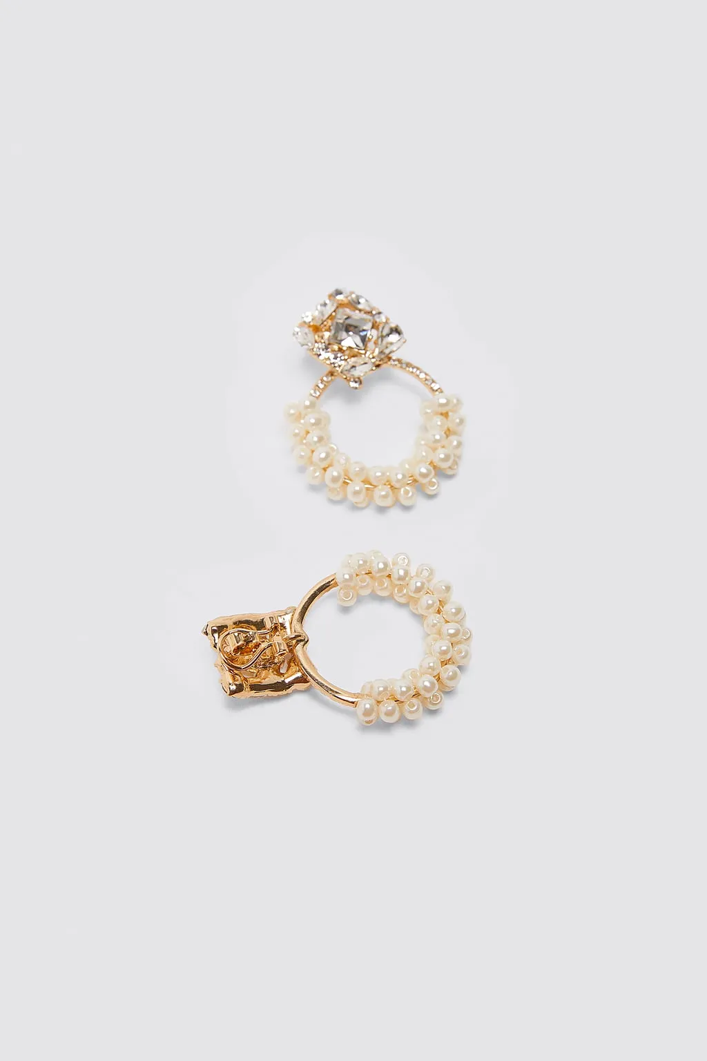 Shiny Earrings with Faux Pearls