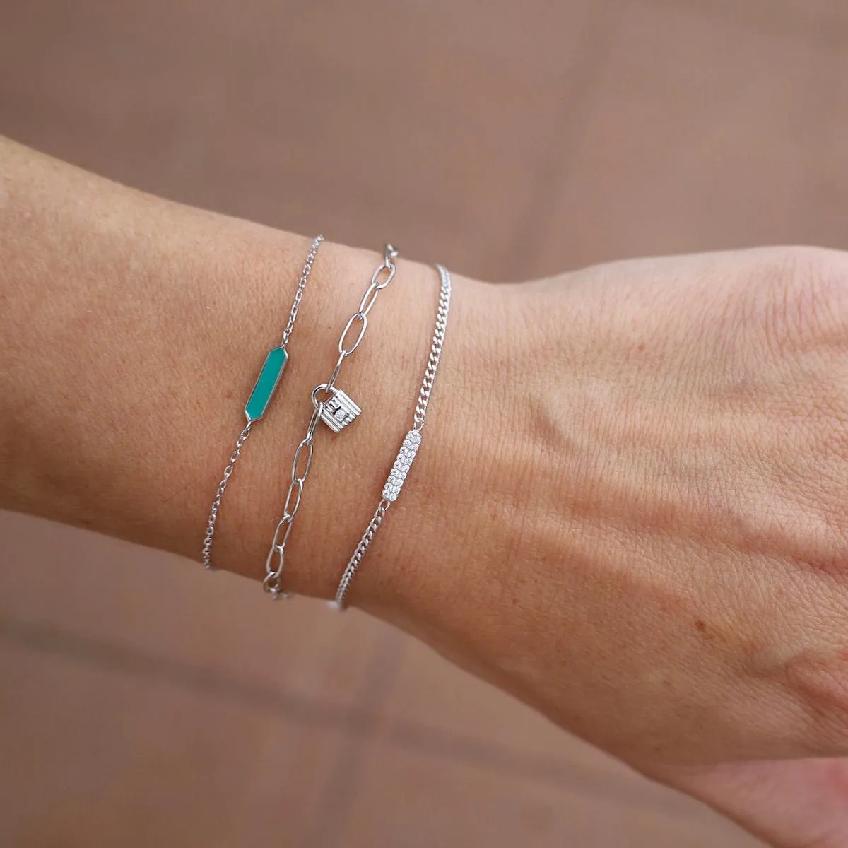 Silver Glam Bar Bracelet
