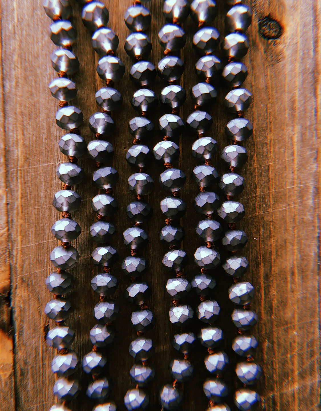 Silver Matte Beaded Necklace