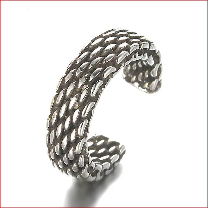 Simple Mesh Silver Plain Silver Mix And Match Plain Silver Ancient Silver Ppen Ring