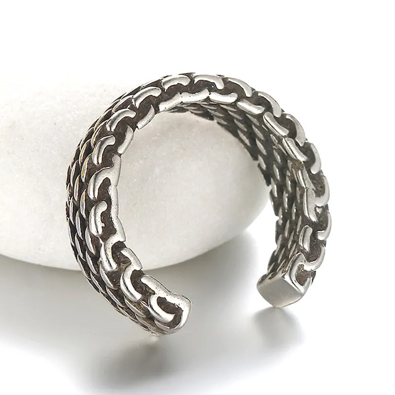 Simple Mesh Silver Plain Silver Mix And Match Plain Silver Ancient Silver Ppen Ring
