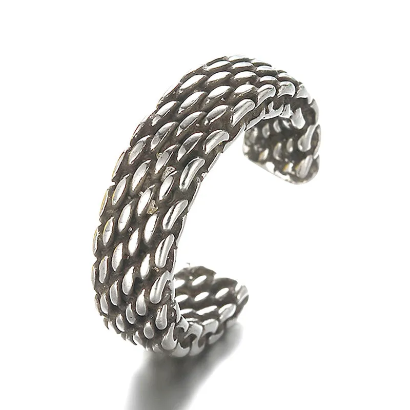 Simple Mesh Silver Plain Silver Mix And Match Plain Silver Ancient Silver Ppen Ring