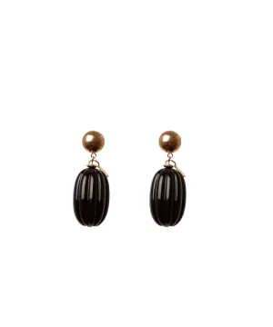 SODINI PLISSE EARRINGS IN BLACK