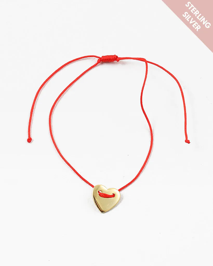 Sterling Heart on Thread Bracelet