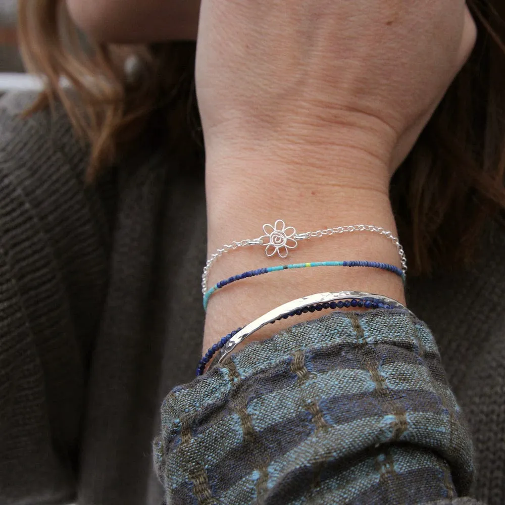 Sterling Silver Open Flower Bracelet
