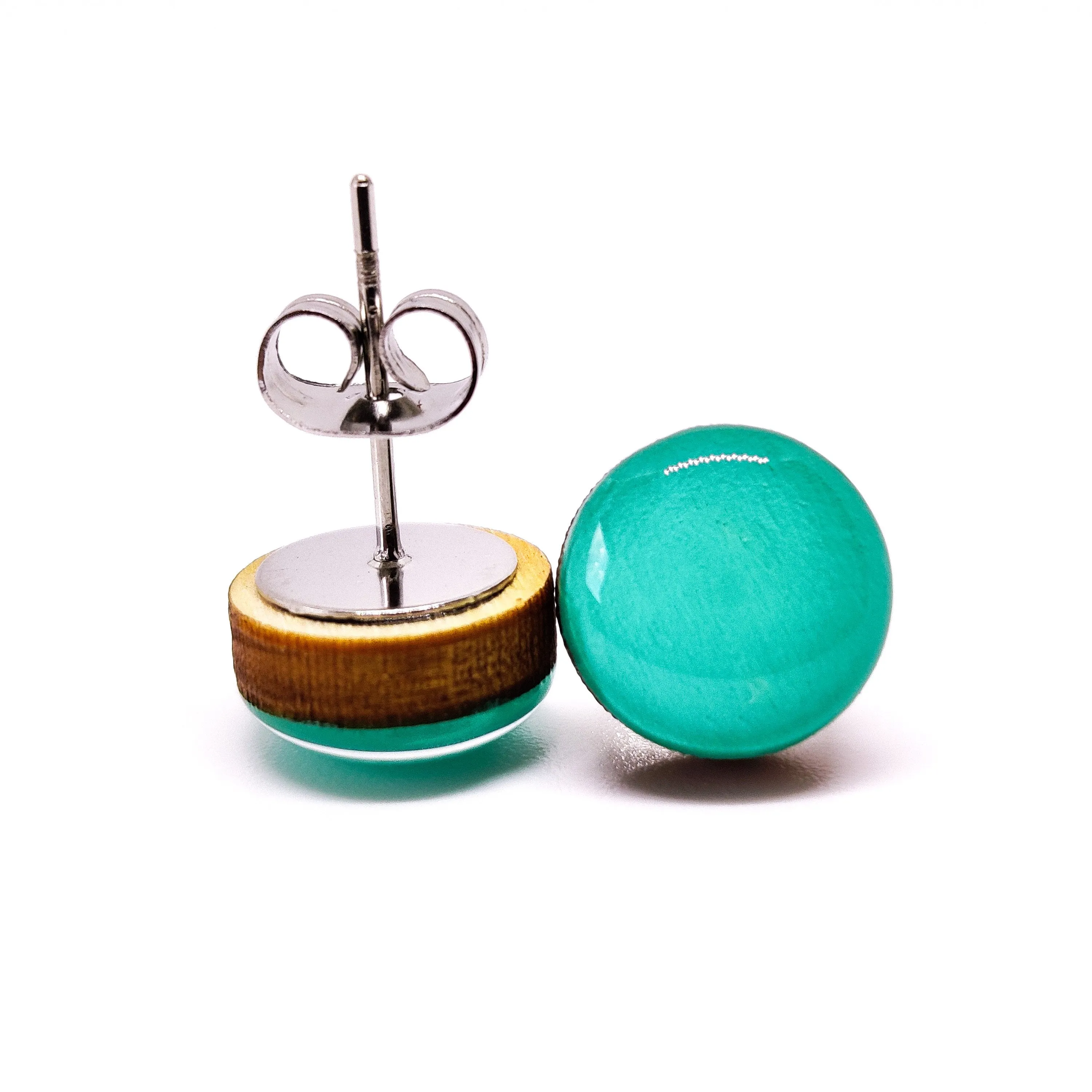 Teal Stud Earrings by Candi Cove Designs