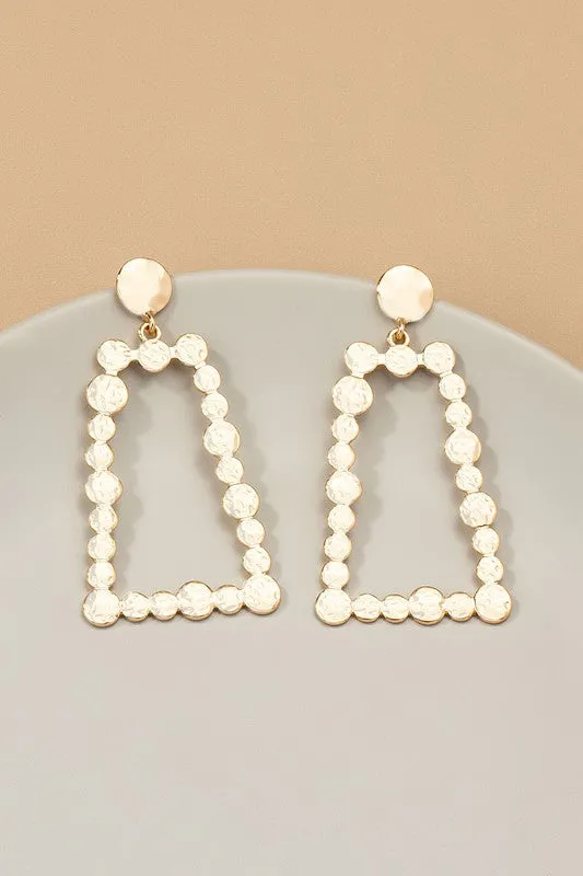 Trapezoid Hammered Earring