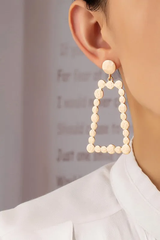 Trapezoid Hammered Earring