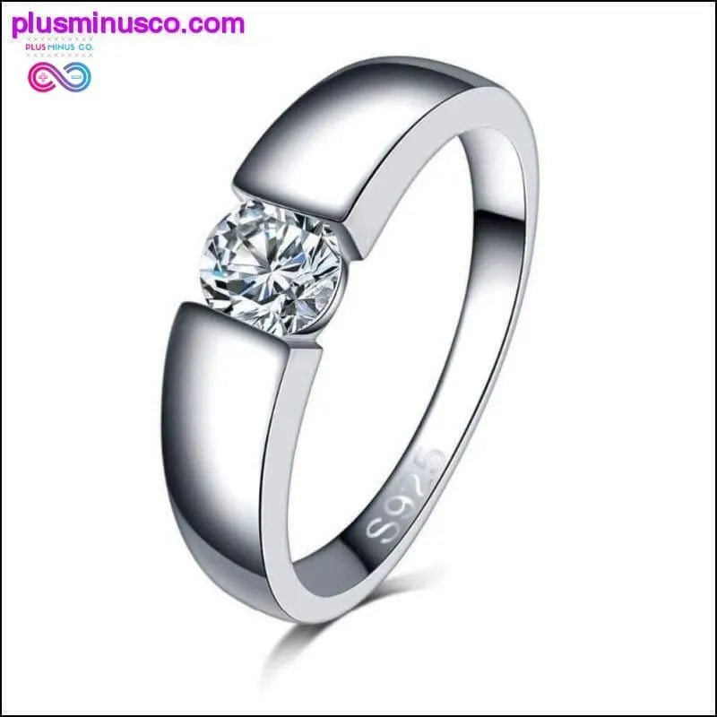 Unisex Cubic Zirconia Silver Wedding & Engagement Rings