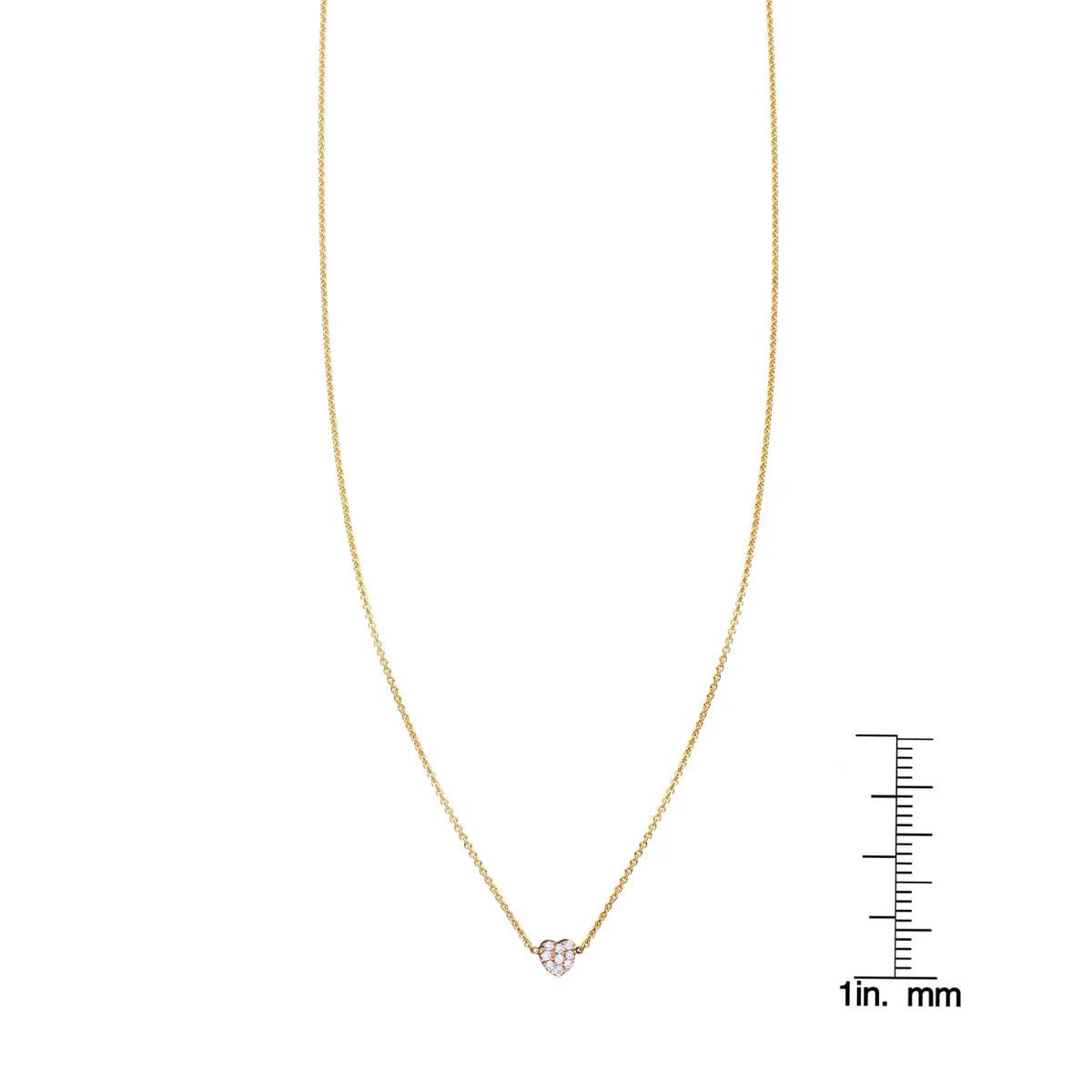 White Diamond Tiny Heart Necklace
