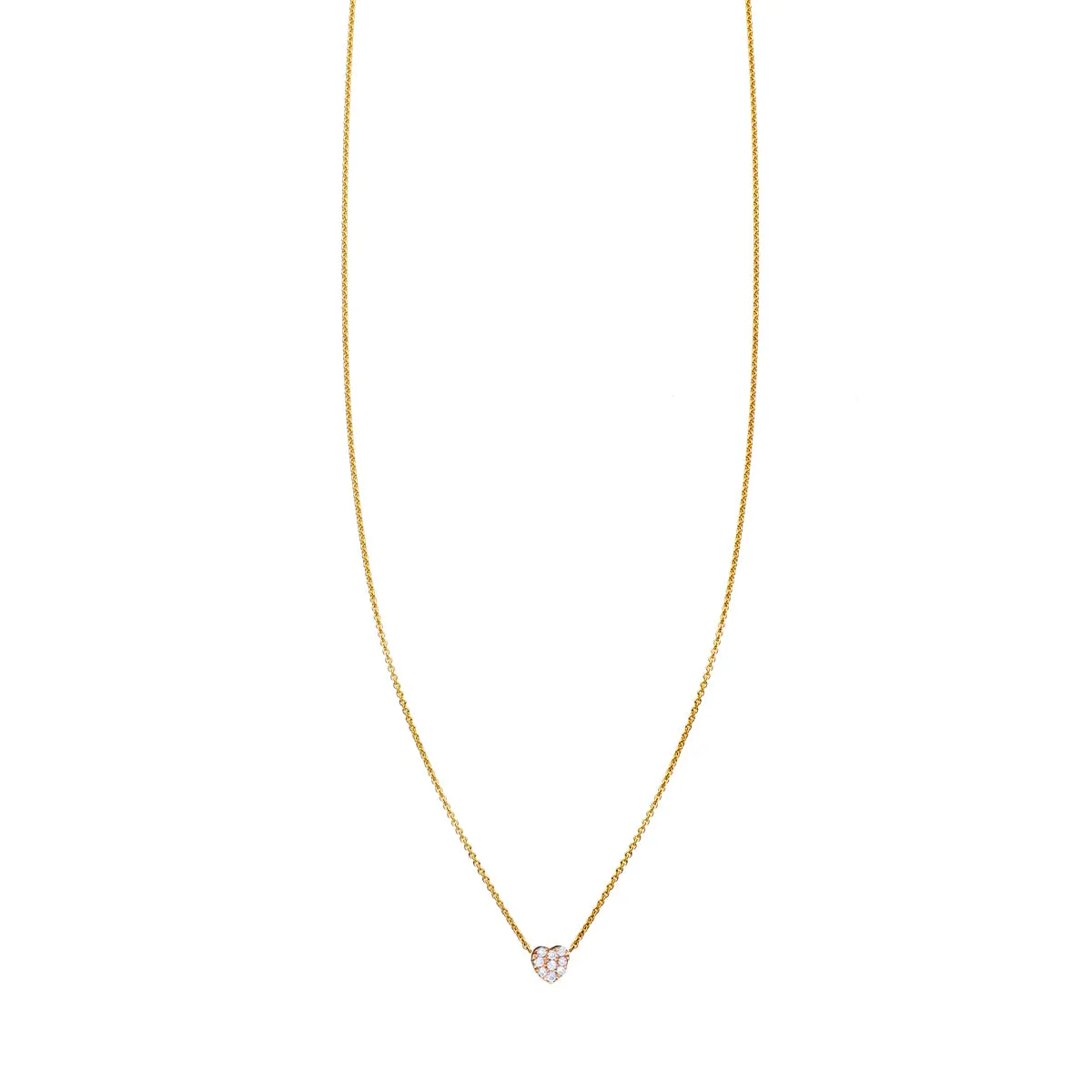 White Diamond Tiny Heart Necklace