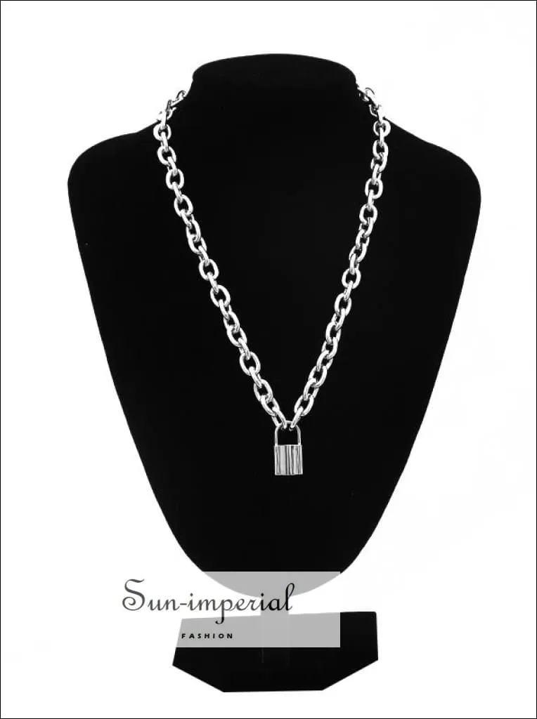 Women Silver and Gold Gothic Chunky Chain Choker Necklace