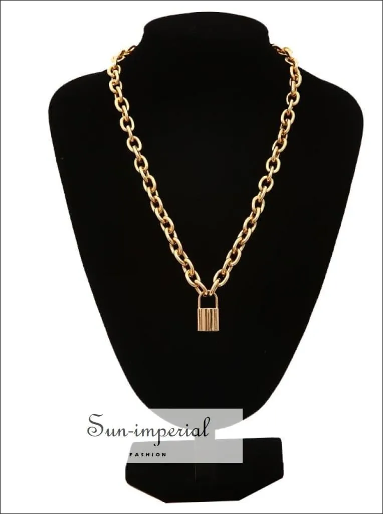 Women Silver and Gold Gothic Chunky Chain Choker Necklace